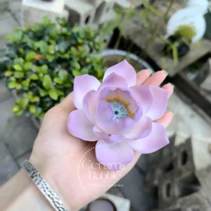 Handmade Lavender Ceramic Incense Holder Lotus Flower Shaped Incense Stick Holder