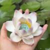 Handmade Ceramic Incense Holder White Lotus Shaped Incense Burner Housewarming Gift