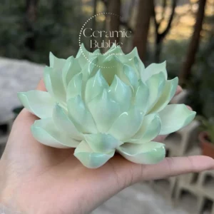 Handmade Mint Green Ceramic Incense Holder Lotus Flower Shaped Incense Burner