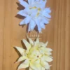 Handmade White/Yellow Chrysanthemum Flower Shaped Ceramic Incense Holder