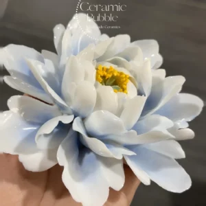 Handmade Blue and White Gradient Flower Shaped Ceramic Incense Holder Artistic Gift for Her