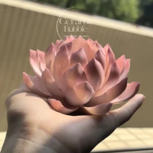 Handmade Pink Lotus Flower Shaped Ceramic Incense Holder Unique Gift for Her