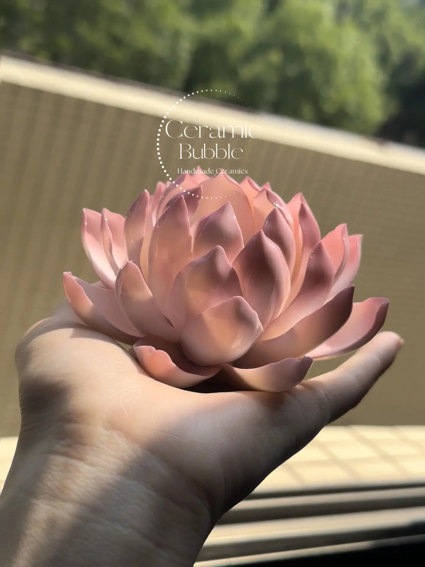 Handmade Pink Lotus Flower Shaped Ceramic Incense Holder Unique Gift for Her