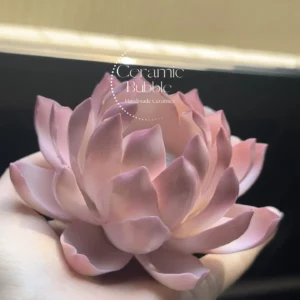 Handmade Pink Lotus Flower Shaped Ceramic Incense Holder Unique Gift for Her