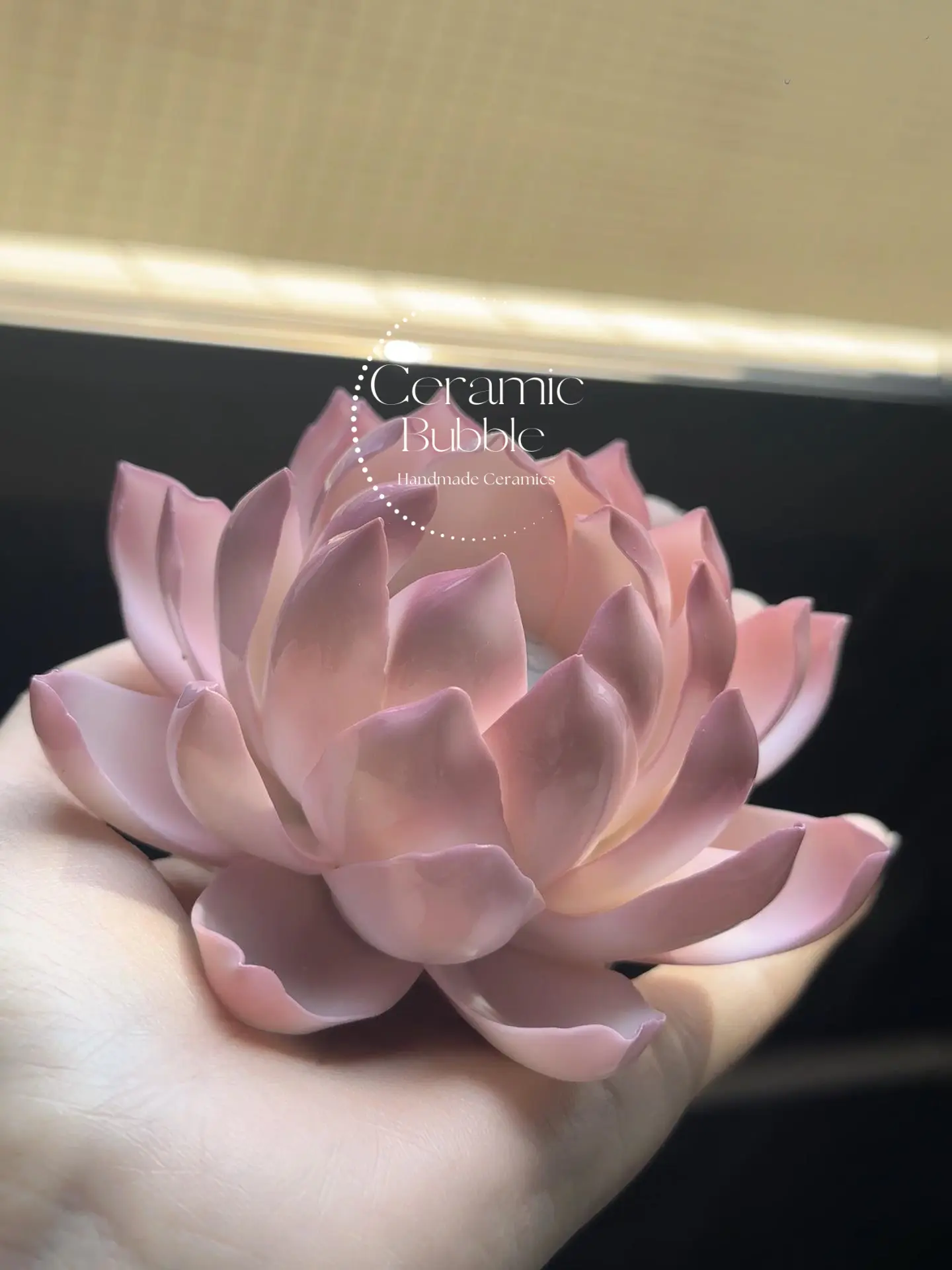 Handmade Pink Lotus Flower Shaped Ceramic Incense Holder Unique Gift for Her