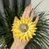 Sunflower Shaped Ceramic Desk Decor Handmade Unique Tea Pet
