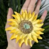Sunflower Shaped Ceramic Desk Decor Handmade Unique Tea Pet
