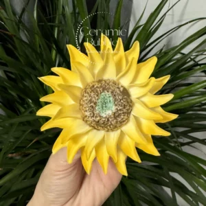 Sunflower Shaped Ceramic Desk Decor Handmade Unique Tea Pet