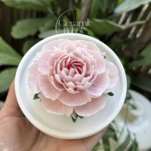 Light Pink Flower Shaped Ceramic Desk Decor Romantic Tea Party Decor Ceramic Diffuser