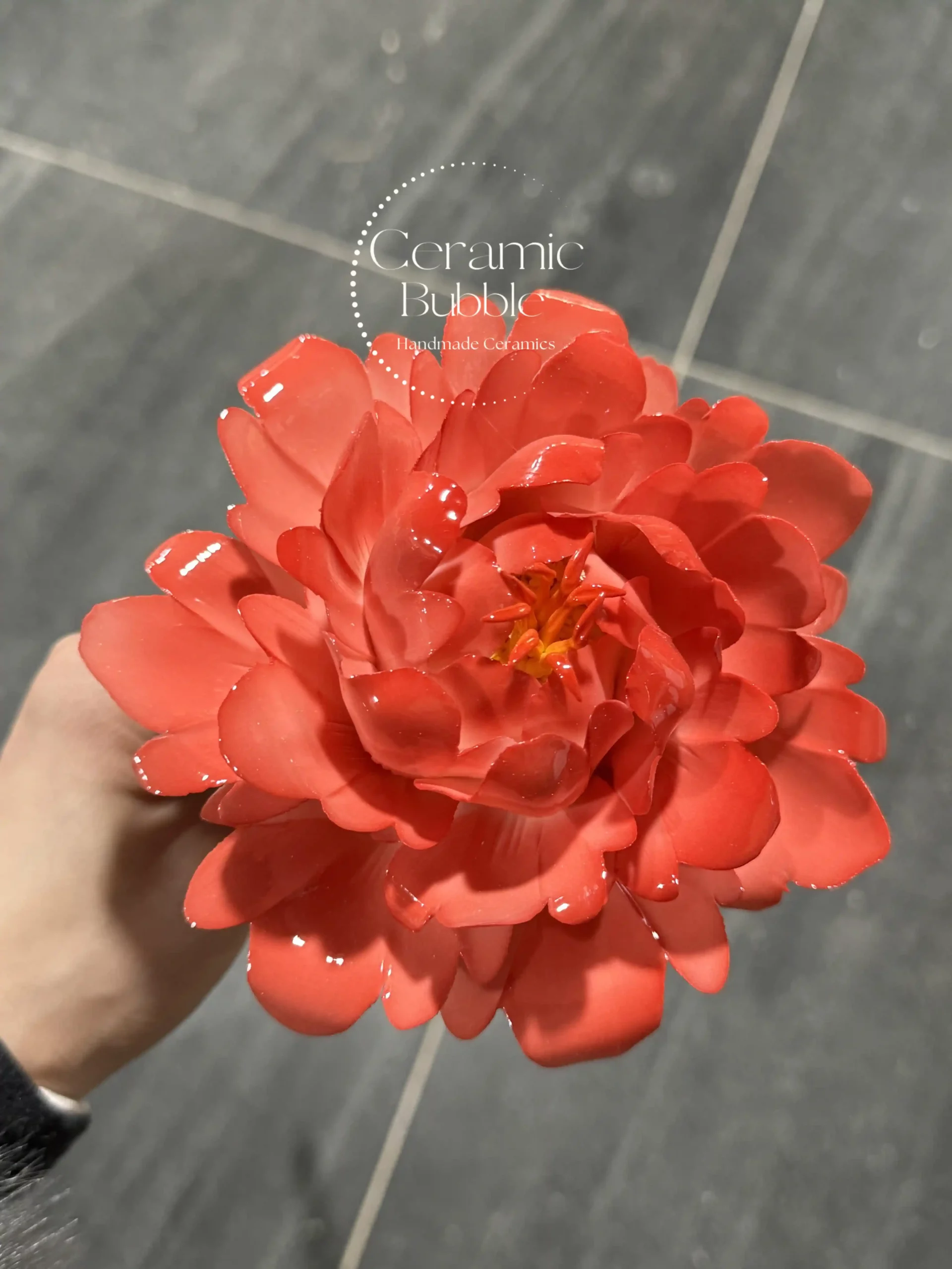 Handmade Ceramic Flower Ornament Antique Home Decor Statement Christmas Gift for Her