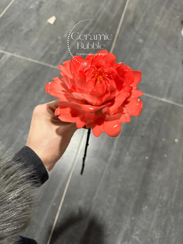 Handmade Ceramic Flower Ornament Antique Home Decor Statement Christmas Gift for Her