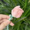 Tulip Shaped Handmade Ceramic Tea Pet Unique Floral Home Decor Pink Tea Party Decor