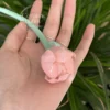 Tulip Shaped Handmade Ceramic Tea Pet Unique Floral Home Decor Pink Tea Party Decor