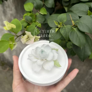 White Jasmine Flower Ceramic Table Decor Artistic Home Decor Handmade Ceramic Diffuser