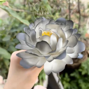 Handmade Black-White Gradient Ceramic Flower Home Decor Statement Table Ornament