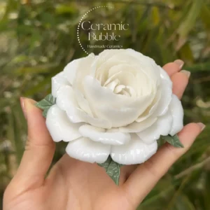 Handmad Jasmine Flower Shaped Ceramic Desk Decor Artistic Home Decor Tea Table Decor