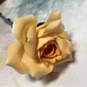 Handmade Rose Ceramic Flower Desk Decor Statement Housewarming Gift