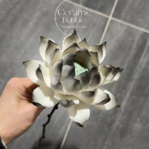 Handmade Black-White Gradient Ceramic Flower Desk Decor Home Decor Zen Tea Table Ornament