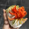 Handmade Unique Orange Flower Ceramic Cup 3D Floral Tea Cup Bestie Christmas Gift