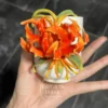 Handmade Unique Orange Flower Ceramic Cup 3D Floral Tea Cup Bestie Christmas Gift