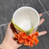 Handmade Unique Orange Flower Ceramic Cup 3D Floral Tea Cup Bestie Christmas Gift