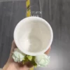 Handmade Unique Ceramic Coffee Cup Green Lisianthus Flower Cup Artistic Floral Drinkware