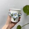 Handmade Blue Ceramic Tea Cup Starflower Inspired Elegant Ceramic Coffee Cup