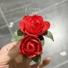 Handmade Red Camellia Flower Shaped Ceramic Fridge Magnet Artistic Housewarming Gift