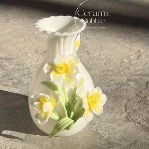 Handmade Narcissus Shaped Ceramic Flower Pot Artistic Home Decor Ceramic Vase