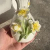 Handmade Narcissus Shaped Ceramic Flower Pot Artistic Home Decor Ceramic Vase