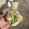 Handmade Narcissus Shaped Ceramic Flower Pot Artistic Home Decor Ceramic Vase