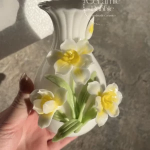 Handmade Narcissus Shaped Ceramic Flower Pot Artistic Home Decor Ceramic Vase