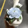 Handmade Blue Peony Shaped Ceramic Flower Pot Elegant Ceramic Vase Gift for Her