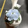 Handmade Blue Peony Shaped Ceramic Flower Pot Elegant Ceramic Vase Gift for Her