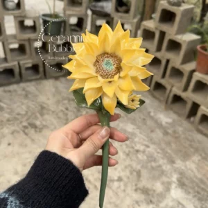 Handmade Sunflower Shaped Ceramic Desk Decor Ceramic Flower Housewarming Gift