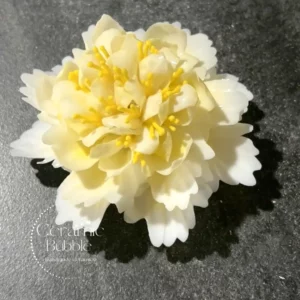 Handmade Yellow Peony Shaped Ceramic Flower Unique Desk Decor Elegant Housewarming Gift