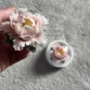 Handmade Light Pink Peony Shaped Ceramic Flower Table Decor Artistic Tea Table Ornament