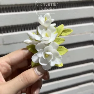Handmade Jasmine Shaped Ceramic Flower Fridge Magnet House Warming Gift