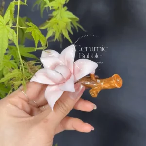 White/Yellow/Pink Magnolia Shaped Ceramic Incense Holder Handmade Aesthetic Stick Burner Gift for Her