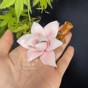 White/Yellow/Pink Magnolia Shaped Ceramic Incense Holder Handmade Aesthetic Stick Burner Gift for Her