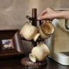 Handmade Beige Ceramic Coffee Cup Vintage-Inspired Coffee Mug