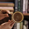 Handmade Beige Ceramic Coffee Cup Vintage-Inspired Coffee Mug