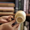 Handmade Beige Ceramic Coffee Cup Vintage-Inspired Coffee Mug