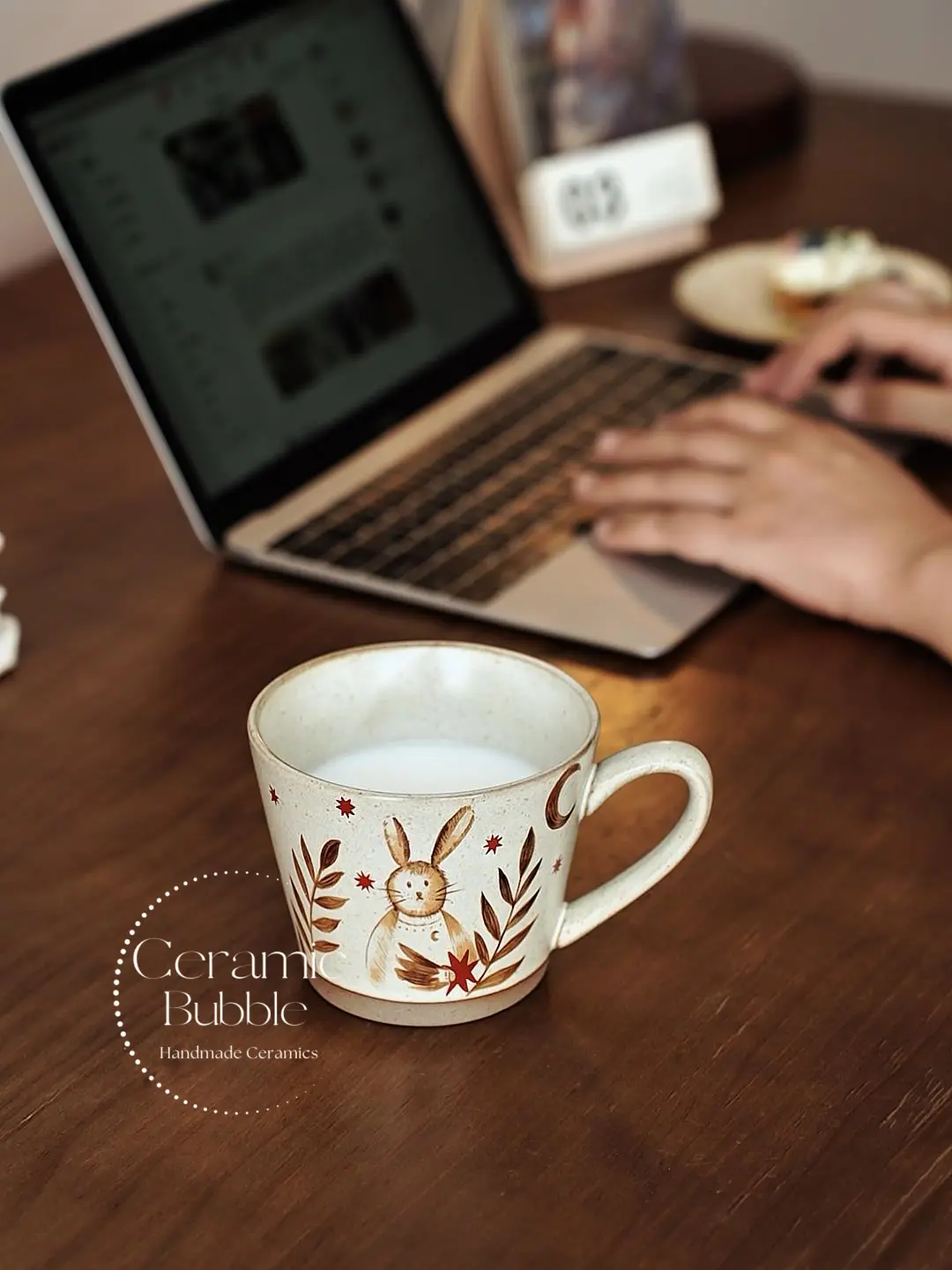 Handmade Brown Rabbit Coffee Mug Artistic Ceramic Mug