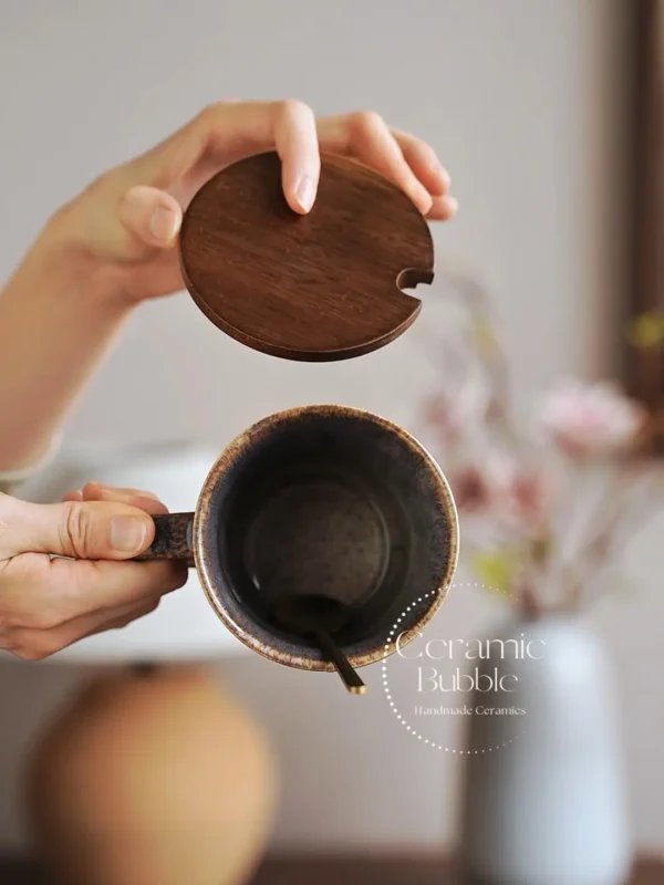 Handmade Blue Ceramic Mug Minimalist Gradient Coffee Cup