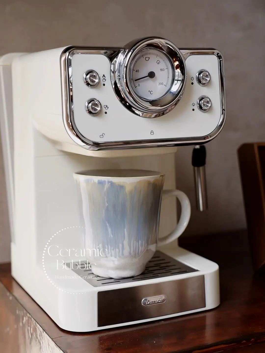 Handmade Blue Glazed Ceramic Mug Artistic Watercolor Inspired Coffee Cup