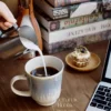 Handmade Blue Glazed Ceramic Mug Artistic Watercolor Inspired Coffee Cup