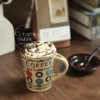 Handmade Retro Ceramic Coffee Mug Colorful Artistic Cup
