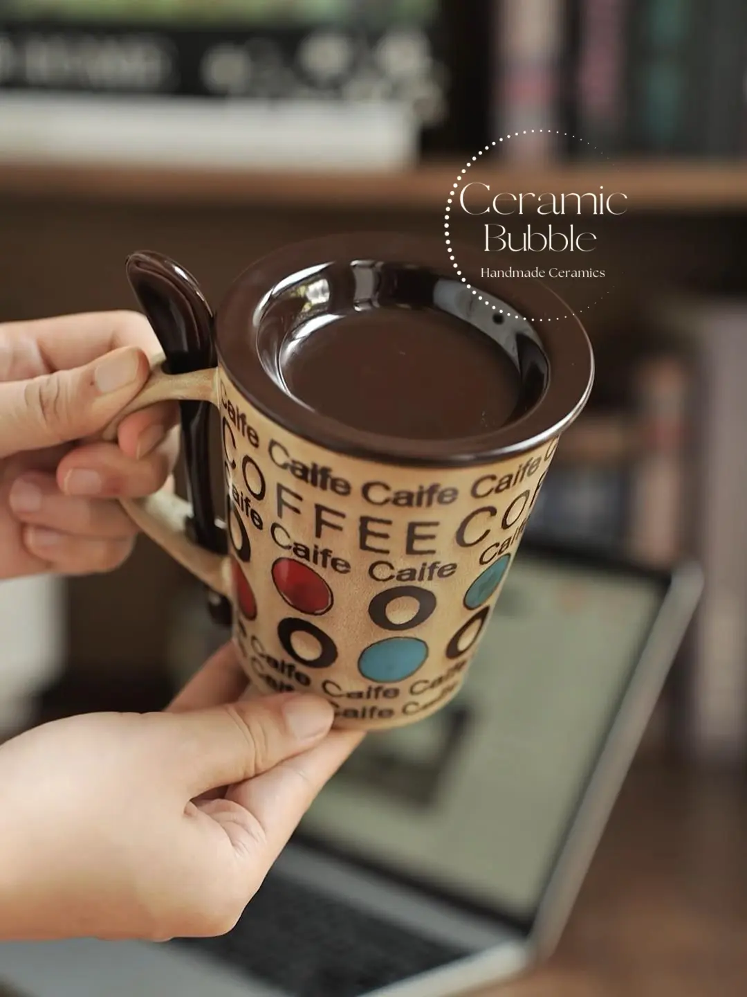 Handmade Retro Ceramic Coffee Mug Colorful Artistic Cup