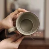 Handmade Minimalist Ceramic Coffee Mug Simple Beige Glazed Cup